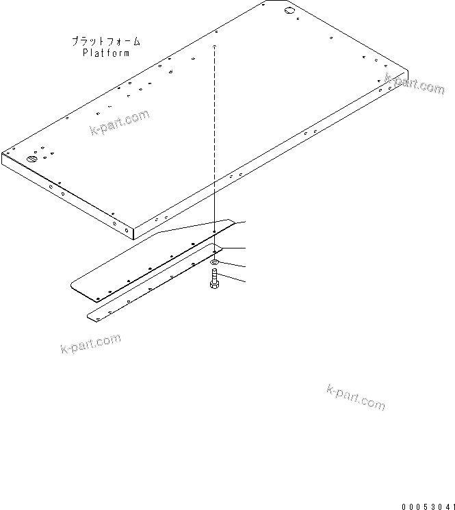 Komatsu parts book diagram for HD785-7 S/N 7001-8172: PLATFORM SUB ASS'Y (R.H.) (MUD GUARD)(#7001-7168)