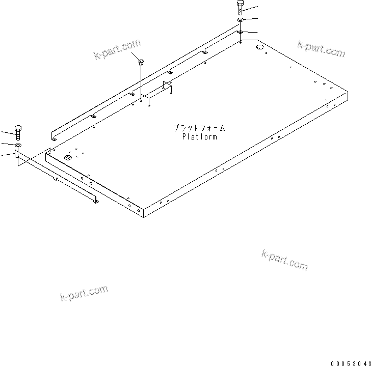 Komatsu parts book diagram for HD785-7 S/N 7001-8172: PLATFORM SUB ASS'Y (R.H.) (TOE GUARD)(#7001-7168)