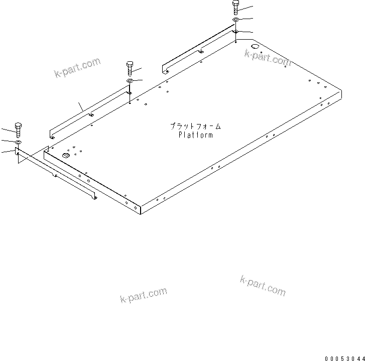 Komatsu parts book diagram for HD785-7 S/N 7001-8172: PLATFORM SUB ASS'Y (R.H.) (TOE GUARD) (PAYLOAD METER)(#7001-7168)