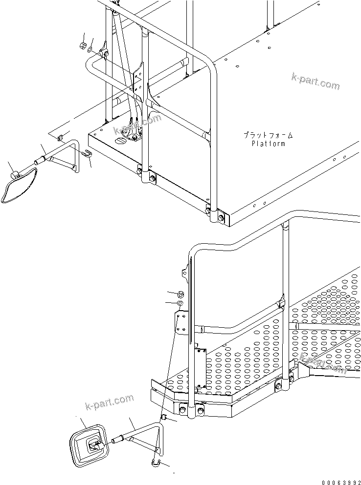 Komatsu parts book diagram for HD785-7 S/N 7001-8172: UNDER MIRROR(#7001-)