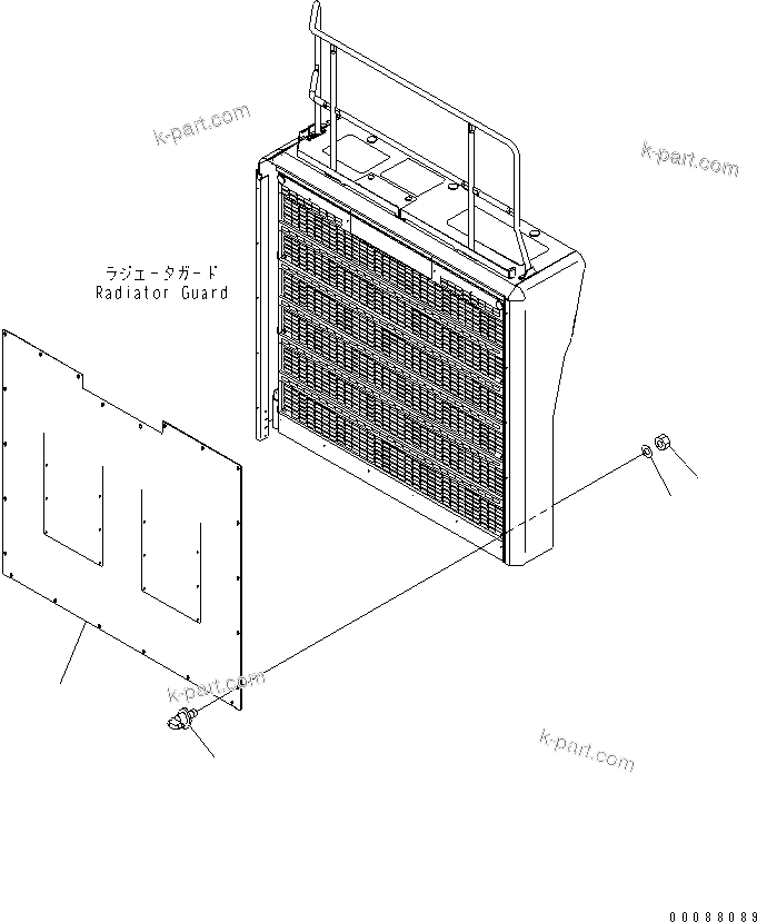 Komatsu parts book diagram for HD785-7 S/N 7001-8172: RADIATOR  CURTAIN(#7169-)