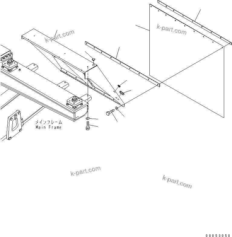 Komatsu parts book diagram for HD785-7 S/N 7001-8172: FENDER (L.H.)(#7001-7168)