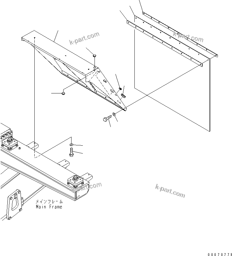 Komatsu parts book diagram for HD785-7 S/N 7001-8172: FENDER (L.H.)(#7169-)