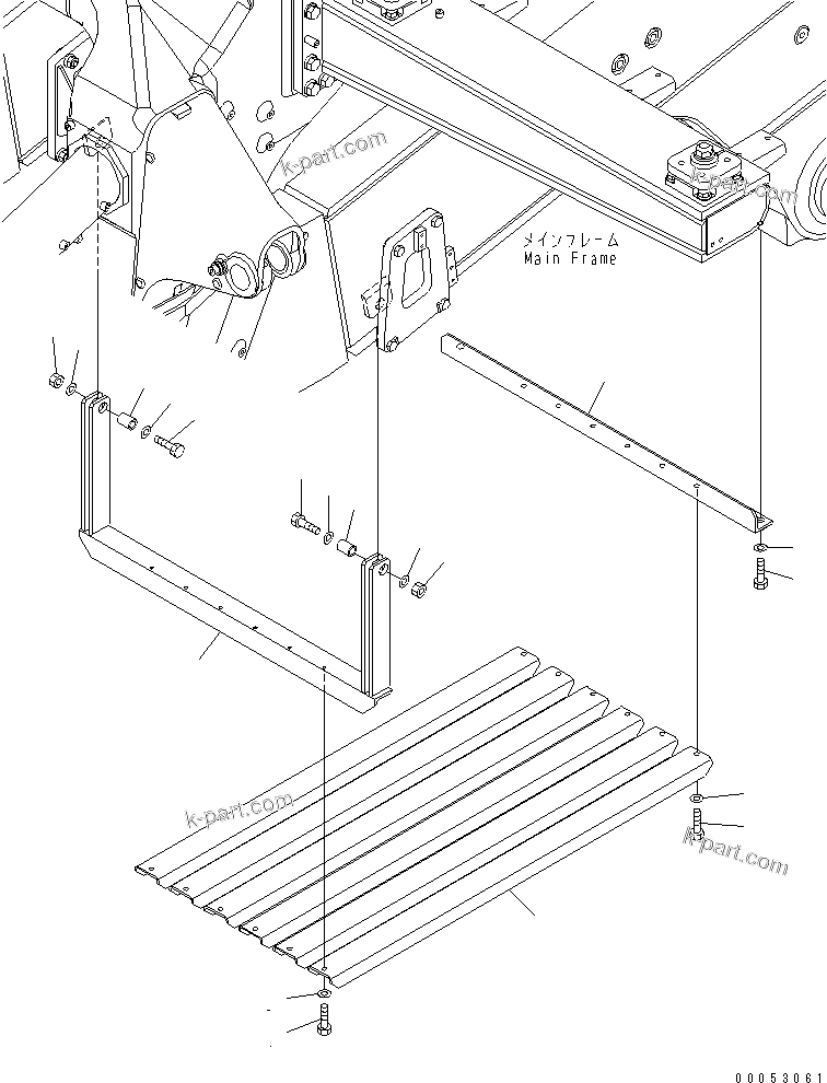Komatsu parts book diagram for HD785-7 S/N 7001-8172: TRANSMISSION UNDER GUARD(#7001-)