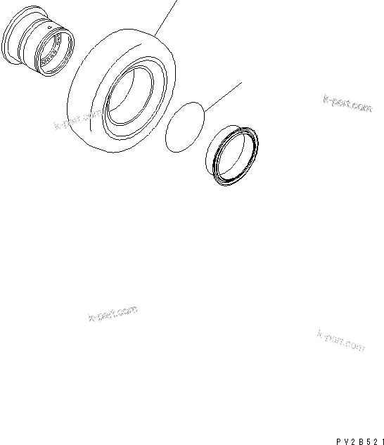 Komatsu parts book diagram for HD785-7 S/N 7001-8172: TIRE (27.00R49 ? E4 ? GP)(#7001-)