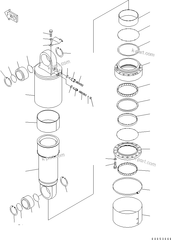 Komatsu parts book diagram for HD785-7 S/N 7001-8172: REAR SUSPENSION(#7001-)
