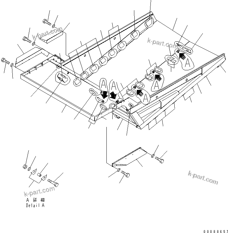Komatsu parts book diagram for HD785-7 S/N 7001-8172: BODY (5500MM DIVISION BODY AND MUFFLER)(#7829-)
