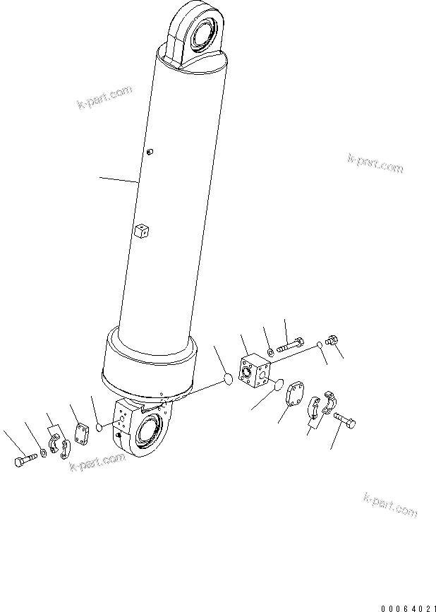 Komatsu parts book diagram for HD785-7 S/N 7001-8172: HOIST CYLINDER (L.H.)(#7169-)