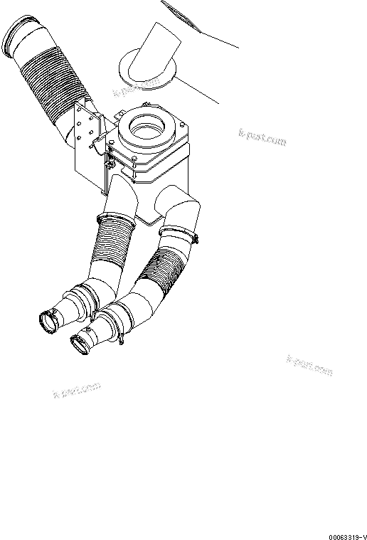 Komatsu parts book diagram for HD785-7 S/N 7001-8172: EXHAUST BOX (WITH EXHAUST BOX)(#7001-)