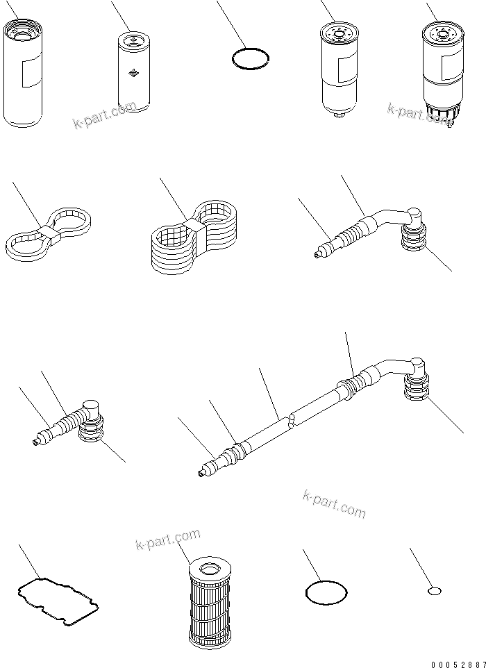 Komatsu parts book diagram for HD785-7 S/N 7001-8172: SPARE PARTS UNIT (LARGE BORE VALVE ) (FUEL FILTER)(#7001-)