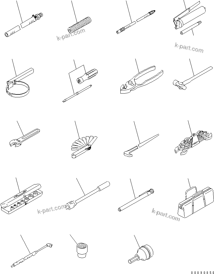 Komatsu parts book diagram for HD785-7 S/N 7001-8172: GENERAL TOOL UNIT (EU SAFETY REGULATION)(#8159-)