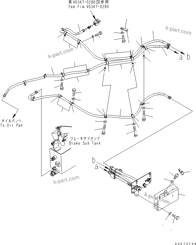 Komatsu parts book diagram for HD785-7 S/N 7001-8172: OIL QUICK CHARGE UNIT (1/2)(#7169-)