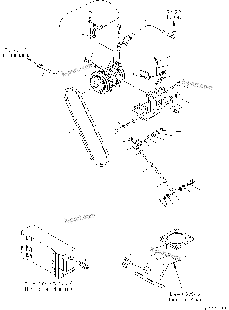 Komatsu parts book diagram for HD785-7 S/N 7001-8172: AIR CONDITIONER RELATED PARTS (1/3)(#7001-7168)