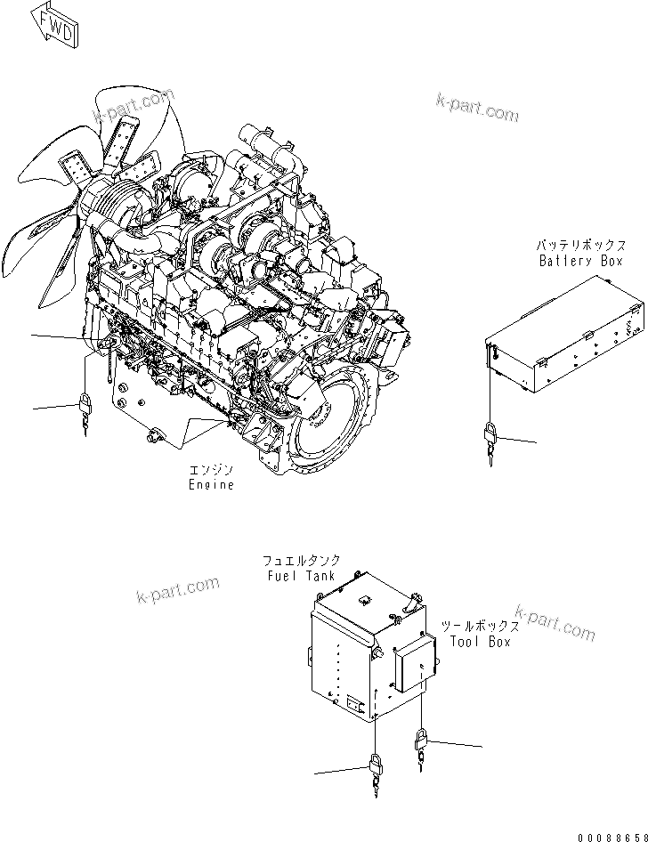Komatsu parts book diagram for HD785-7 S/N 7001-8172: CAP LOCK(#7169-)