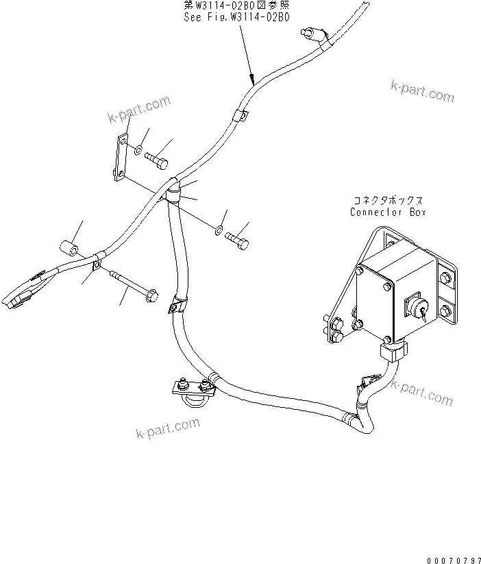 Komatsu parts book diagram for HD785-7 S/N 7001-8172: OIL PAN HEATER (1/7)(#7169-)
