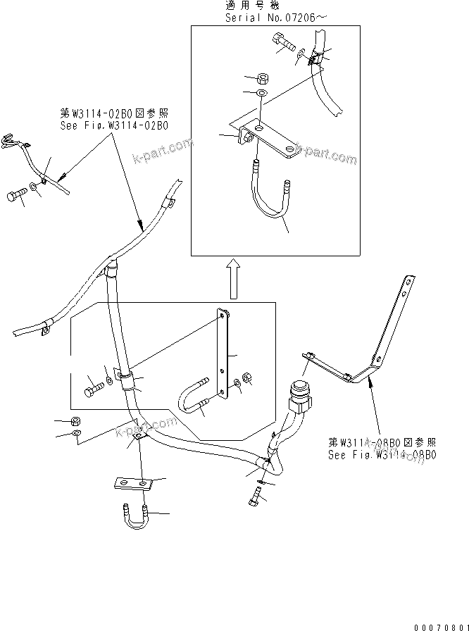 Komatsu parts book diagram for HD785-7 S/N 7001-8172: OIL PAN HEATER (5/7)(#7169-)