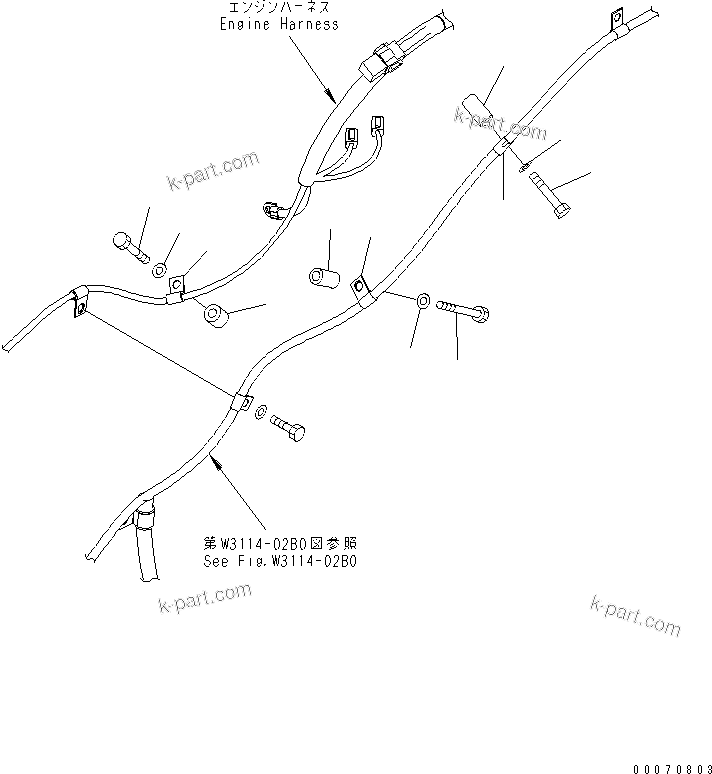 Komatsu parts book diagram for HD785-7 S/N 7001-8172: OIL PAN HEATER (7/7)(#7169-)