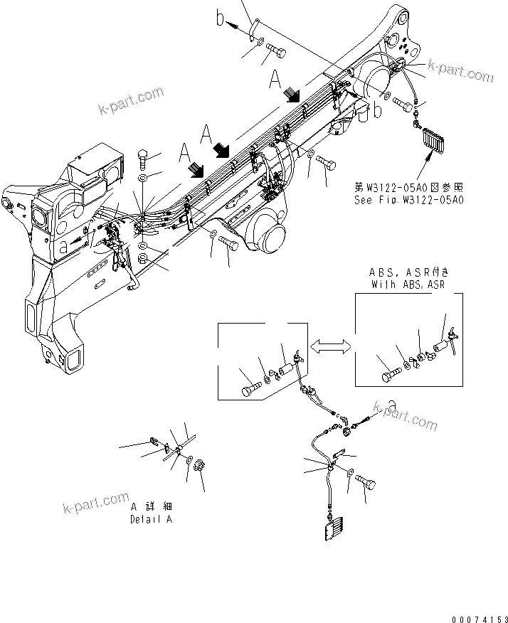 Komatsu parts book diagram for HD785-7 S/N 7001-8172: AUTO GREASE LINE (2/2)(#7169-)