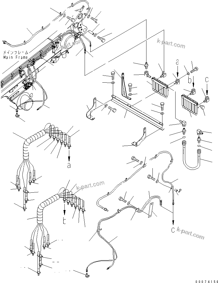 Komatsu parts book diagram for HD785-7 S/N 7001-8172: AUTO GREASE LINE (REAR LINE)(#7169-)