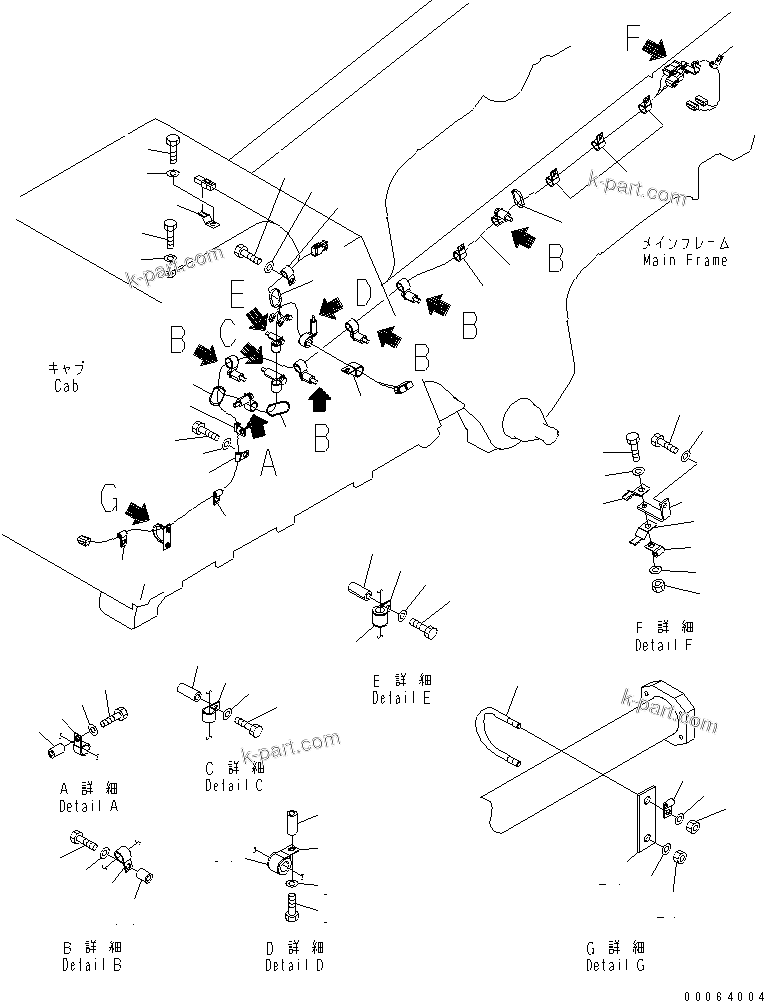 Komatsu parts book diagram for HD785-7 S/N 7001-8172: ABS/ASR CHASSIS (COMMON WIRING HARNESS)(#7169-)