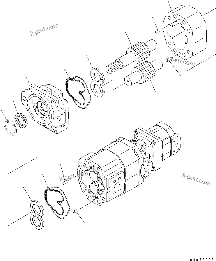 Komatsu parts book diagram for HD785-7 S/N 7001-8172: HYDRAULIC PUMP (1/3)(#7001-)