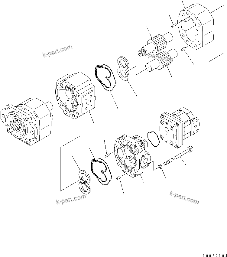 Komatsu parts book diagram for HD785-7 S/N 7001-8172: HYDRAULIC PUMP (2/3)(#7001-7330)