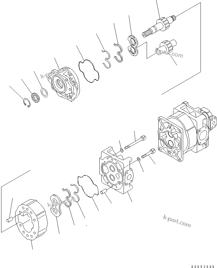 Komatsu parts book diagram for HD785-7 S/N 7001-8172: HYDRAULIC PUMP (1/3)(#7001-)