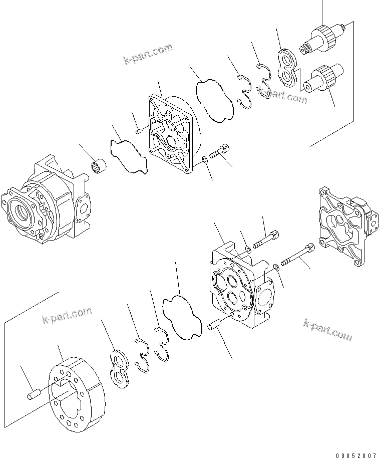Komatsu parts book diagram for HD785-7 S/N 7001-8172: HYDRAULIC PUMP (2/3)(#7001-)