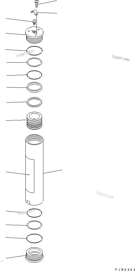 Komatsu parts book diagram for HD785-7 S/N 7001-8172: ACCUMULATOR (BRAKE CONTROL) (INNER PARTS)(#7001-)