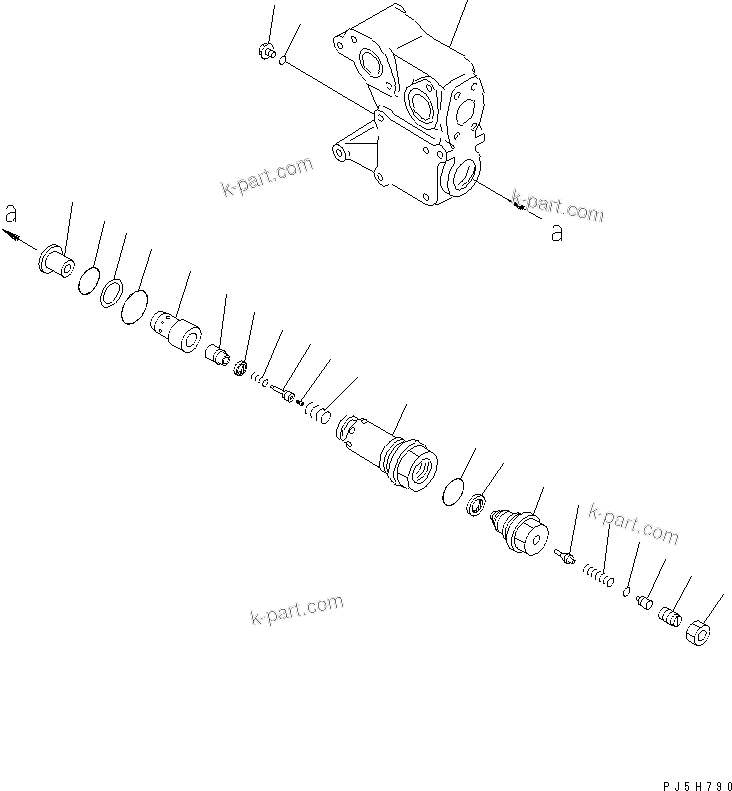 Komatsu parts book diagram for HD785-7 S/N 7001-8172: HOIST VALVE (1/3)(#7001-)
