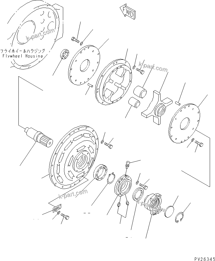 Komatsu parts book diagram for HD985-5 S/N 1021-UP: DAMPER