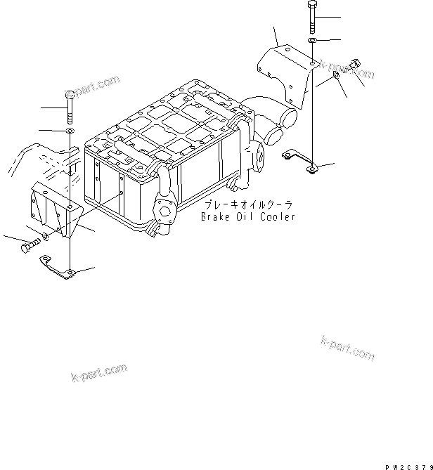 Komatsu parts book diagram for HD985-5 S/N 1021-UP: BRAKE OIL COOLER (2/2)