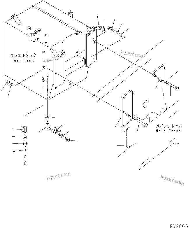 Komatsu parts book diagram for HD985-5 S/N 1021-UP: FUEL TANK (2/2)
