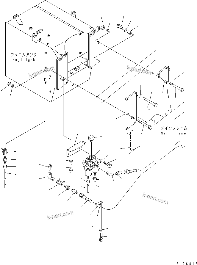 Komatsu parts book diagram for HD985-5 S/N 1021-UP: FUEL TANK (2/2) (WATER SEPARATOR)