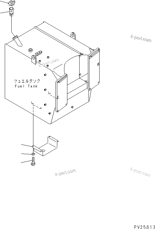 Komatsu parts book diagram for HD985-5 S/N 1021-UP: FUEL DRAIN COVER