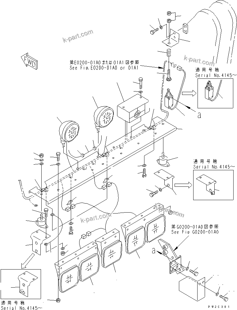 Komatsu parts book diagram for HD985-5 S/N 1021-UP: REAR LAMP (ADDITIONAL BACK-UP LAMP)