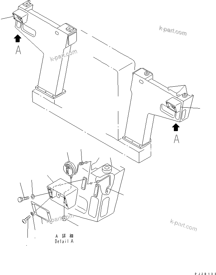 Komatsu parts book diagram for HD985-5 S/N 1021-UP: FOG LAMP(#1021-1062)