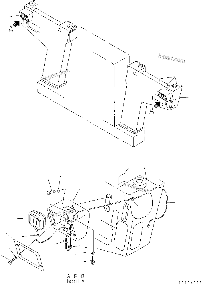 Komatsu parts book diagram for HD985-5 S/N 1021-UP: FOG LAMP(#1063-)