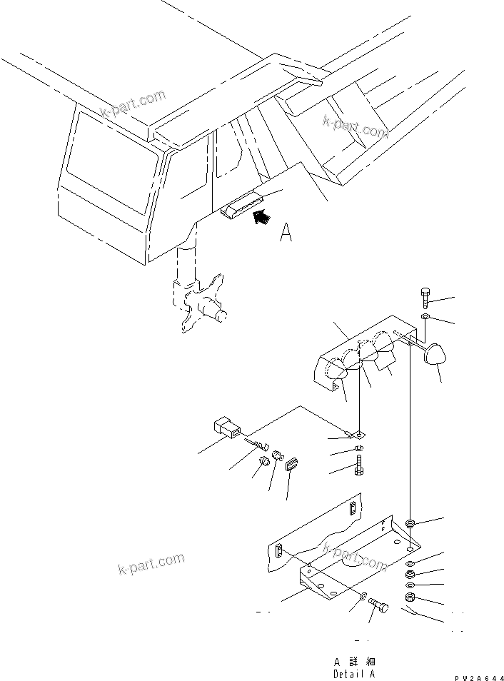 Komatsu parts book diagram for HD985-5 S/N 1021-UP: PAYLOAD METER (LEFT SIDE) (WITHOUT ROPS GUARD)