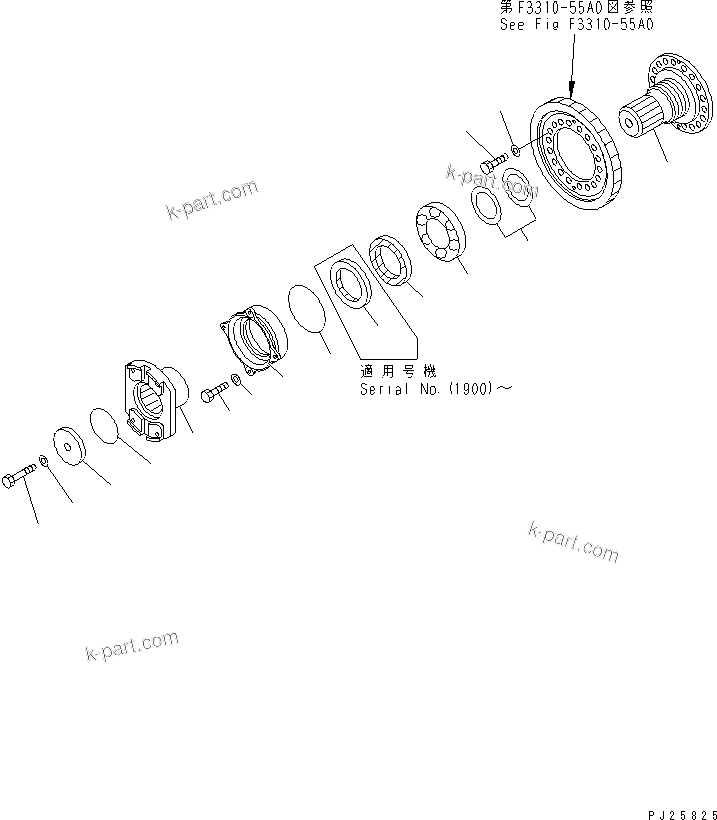 Komatsu parts book diagram for HD985-5 S/N 1021-UP: TORQUE CONVERTER (2/7) (INPUT SHAFT)