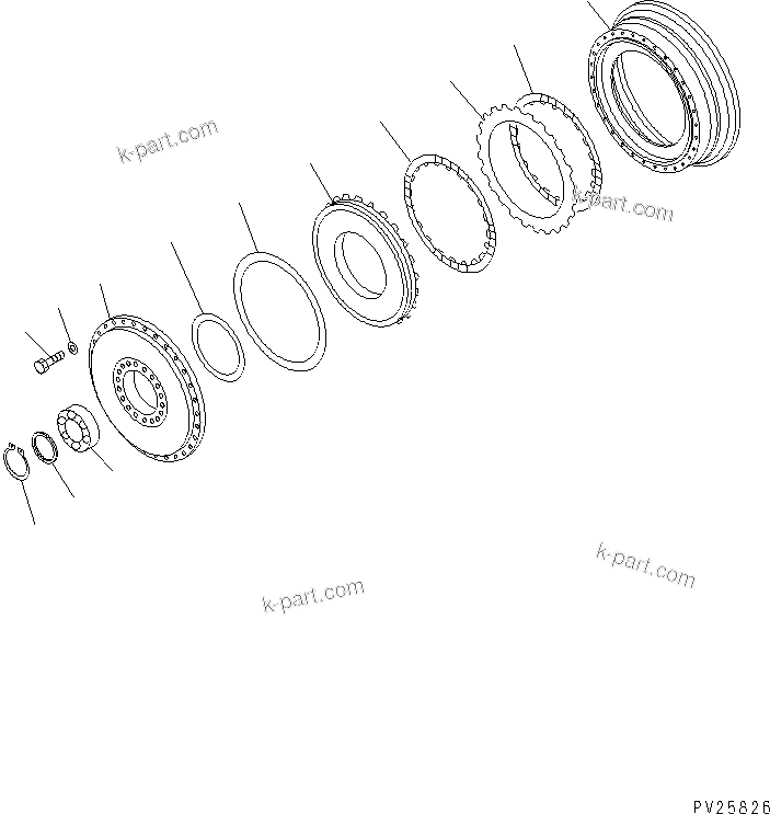 Komatsu parts book diagram for HD985-5 S/N 1021-UP: TORQUE CONVERTER (3/7) (DRIVE CASE)