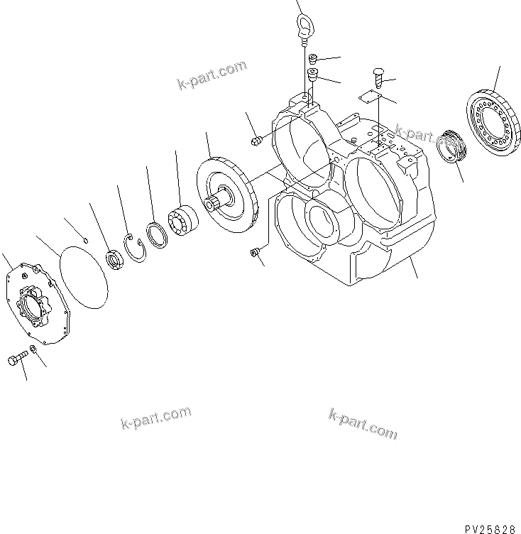 Komatsu parts book diagram for HD985-5 S/N 1021-UP: TORQUE CONVERTER (5/7) (POWER TAKE OFF)