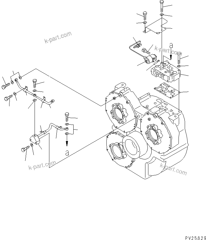 Komatsu parts book diagram for HD985-5 S/N 1021-UP: TORQUE CONVERTER (6/7) (VALVE MOUNT)