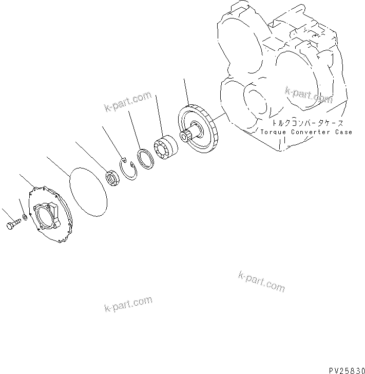 Komatsu parts book diagram for HD985-5 S/N 1021-UP: TORQUE CONVERTER (7/7) (CHARGE PUMP)