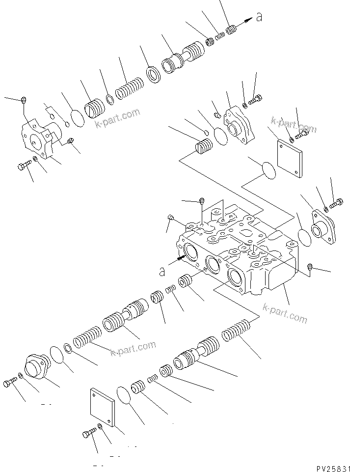 Komatsu parts book diagram for HD985-5 S/N 1021-UP: TORQUE CONVERTER VALVE