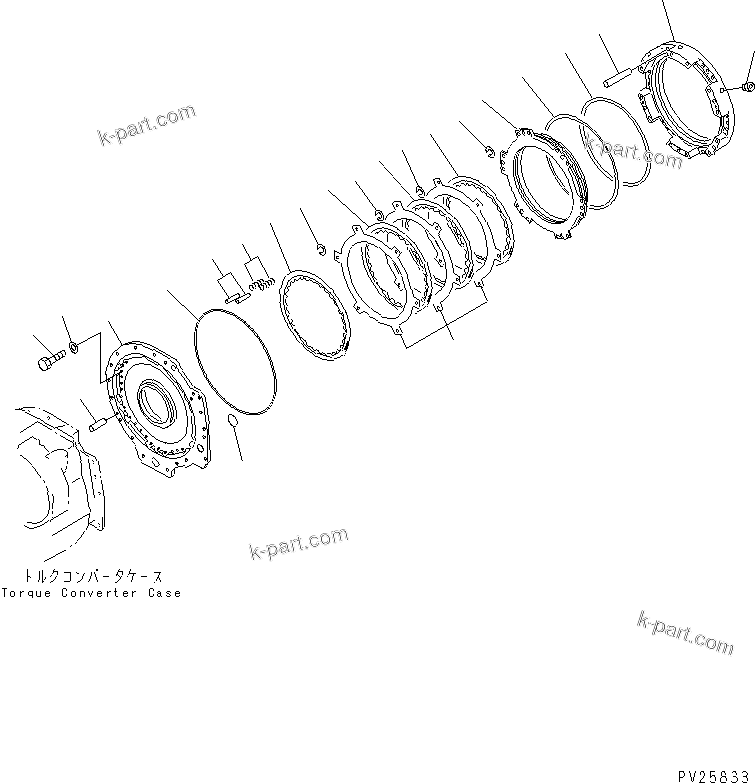 Komatsu parts book diagram for HD985-5 S/N 1021-UP: TRANSMISSION (2/8) (HIGH CLUTCH)