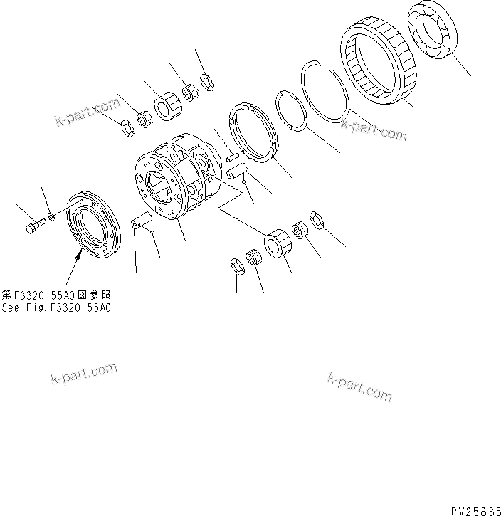 Komatsu parts book diagram for HD985-5 S/N 1021-UP: TRANSMISSION (4/8) (CARRIER) (1/3)