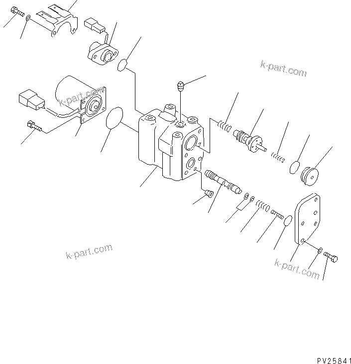 Komatsu parts book diagram for HD985-5 S/N 1021-UP: TRANSMISSION CONTROL VALVE (2/3)