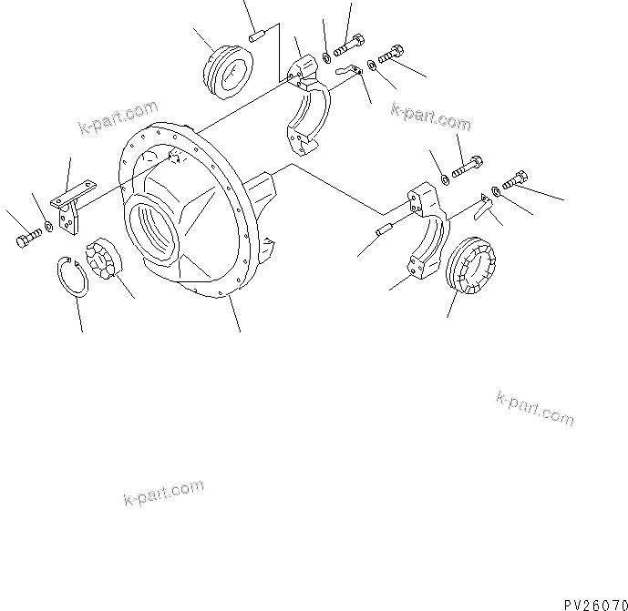 Komatsu parts book diagram for HD985-5 S/N 1021-UP: REAR DIFFERENTIAL (1/3)