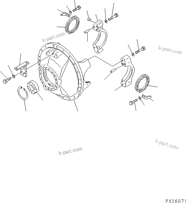 Komatsu parts book diagram for HD985-5 S/N 1021-UP: REAR DIFFERENTIAL (1/4) (WITH DIFFERENTIAL LOCK TYPE)